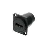 Prise HDMI type D de façade noire