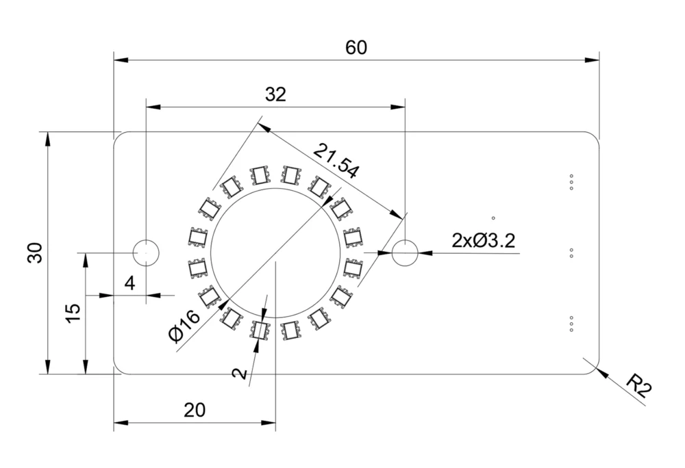 Arcade Led Joystick Control Panel Dimensions