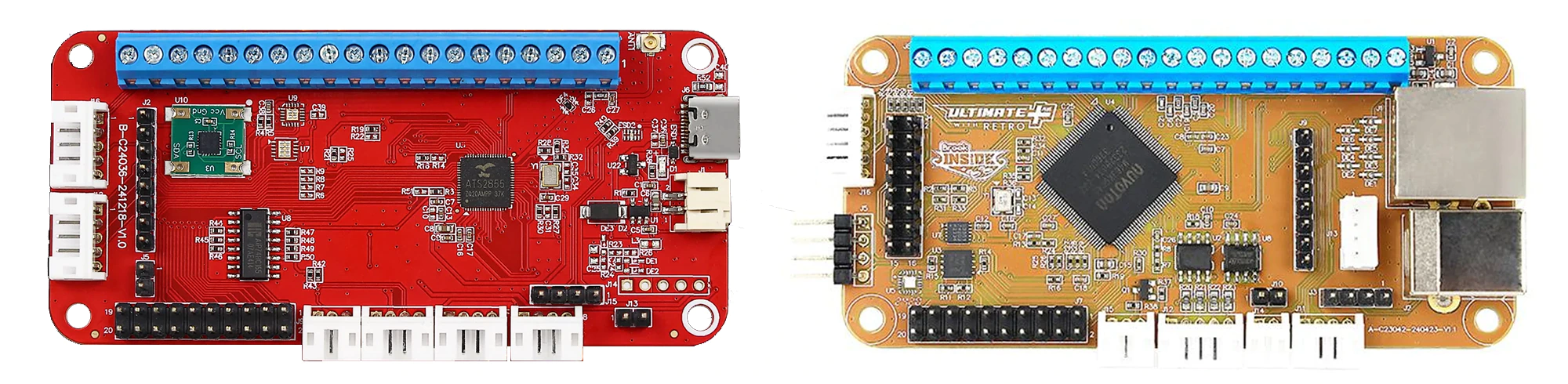 Exemple de cartes fighting board brook non compatibles et nécessitant un adaptateur pour fonctionner avec nos module Arcade LED RGB