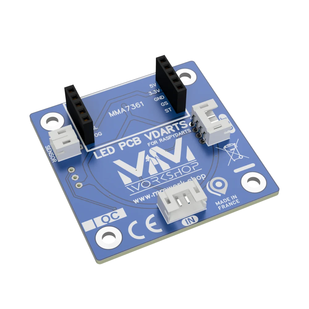 VDARTS PCB Centre bull LED CHOC rear