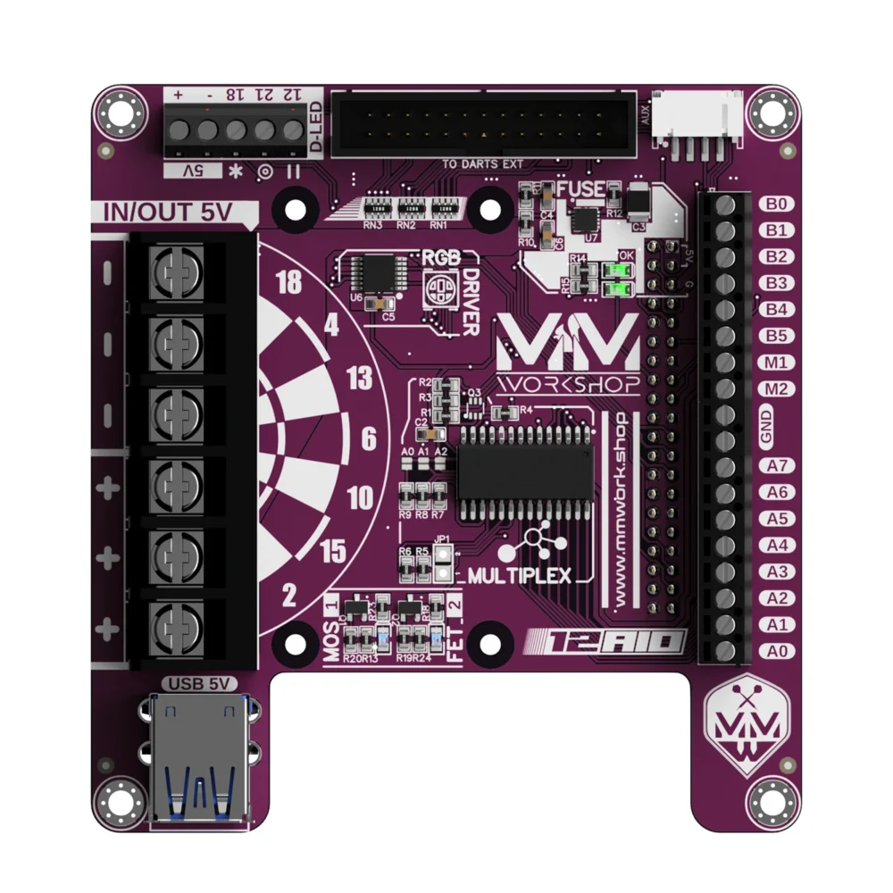 Dartcab controller mother Board 12 AIO VDARTS Granboard Canaveral Raspydarts ALL In One TOP
