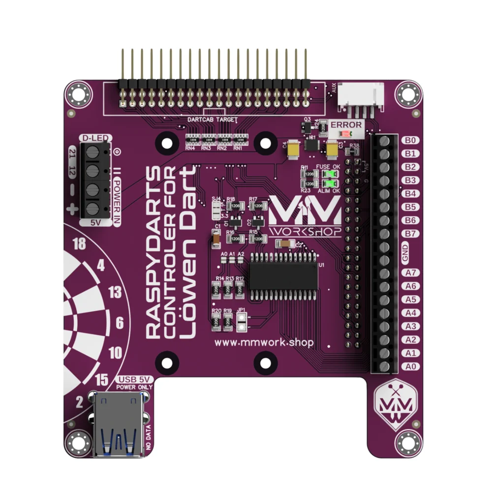 Dartcab controller mother Board pour Löwen Dart et Raspydarts TOP
